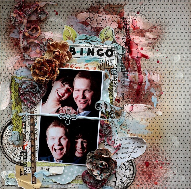 Happy couple **Scraps of Darkness** and 2Crafty chipboard