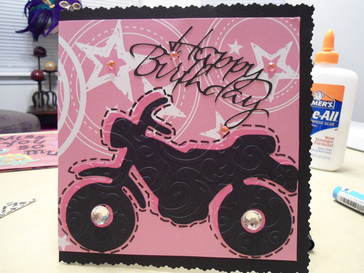 biker babe card
