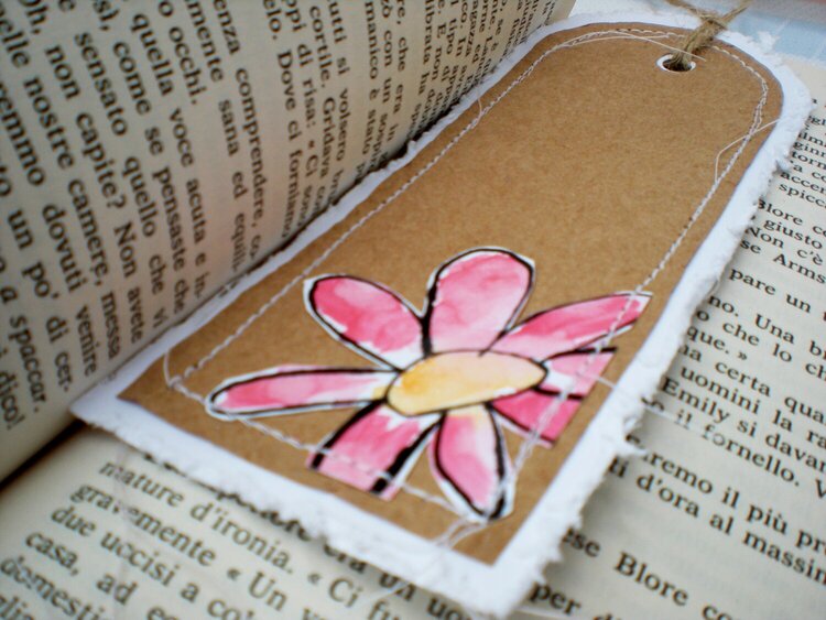 Bookmark pink flower