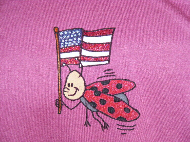 LadyBug Patriotic Painted Tee-shirt