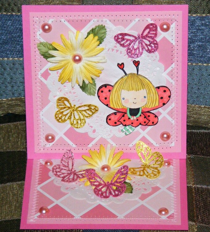 Mother&#039;s Day LadyBug Easel card