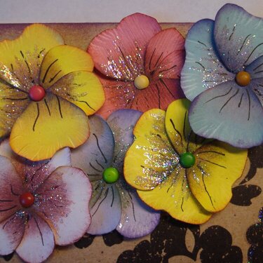 handmade paper pansies