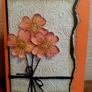 Orange Flowers Card