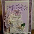 Purple Wedding Cake Card