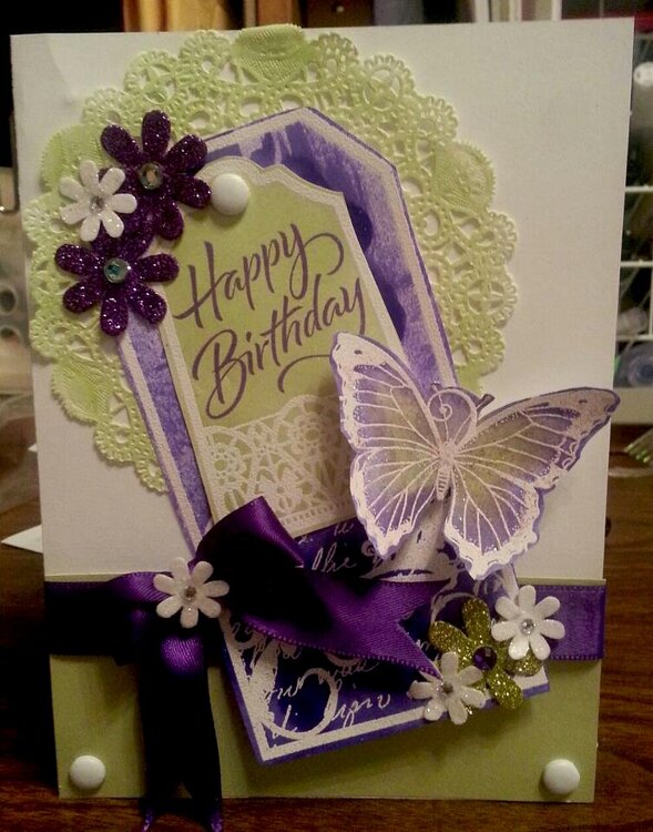 Purple and Green Birthday Card