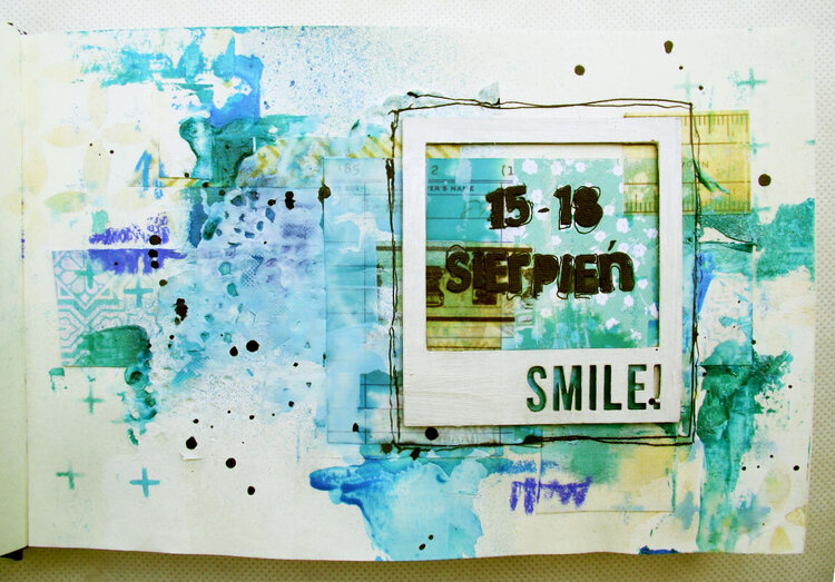Smile - artjournal page - Blue Fern Studios
