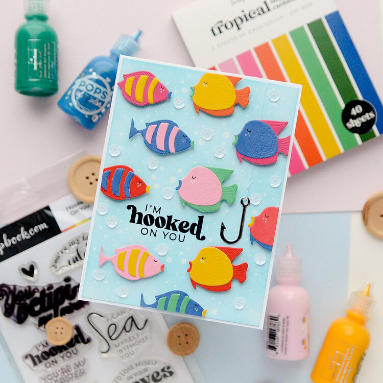 Card "Hooked on you"