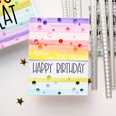 Rainbow card with Stitched Borders 2