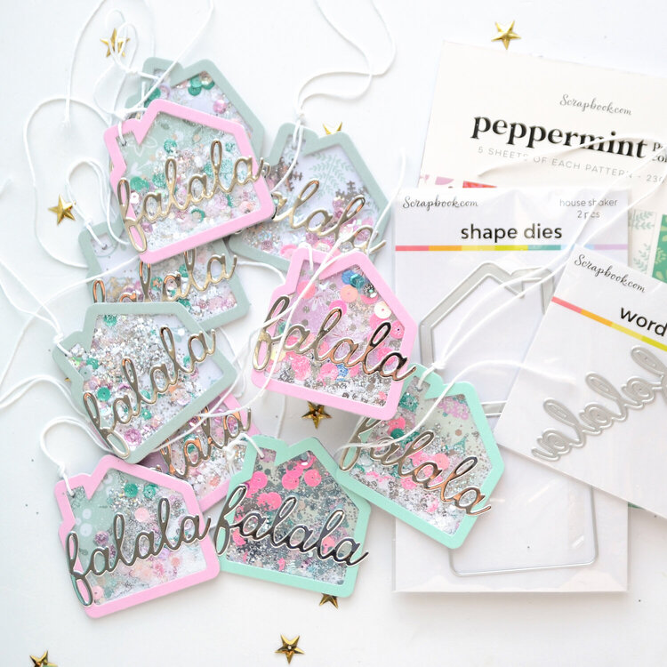 House shaker christmas tags