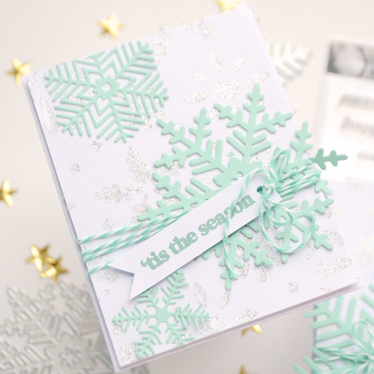 Winter cards with stencils and dies