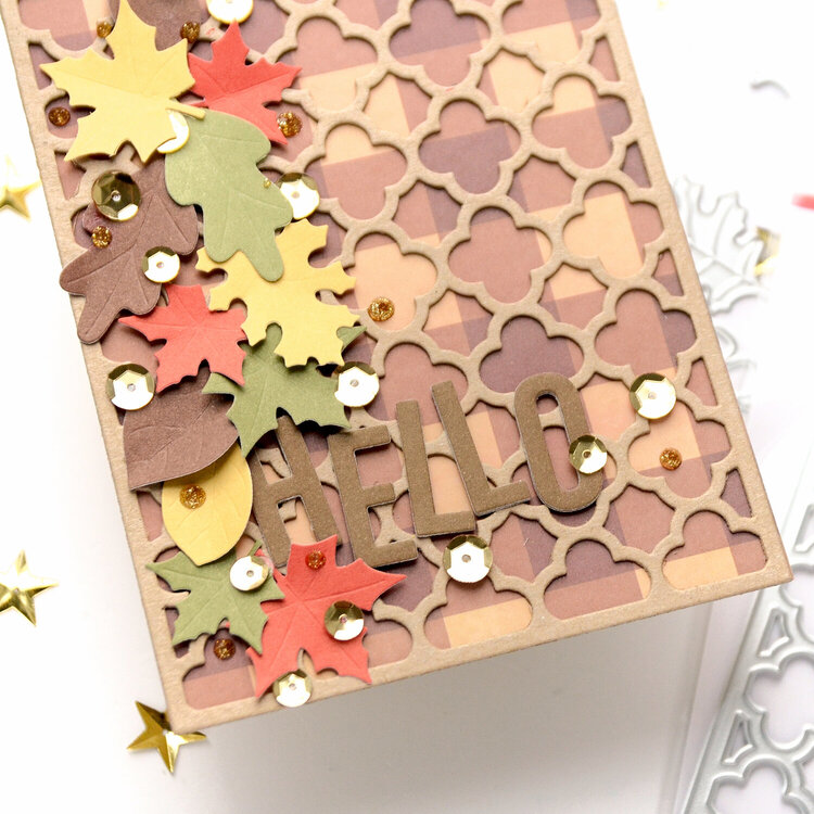 Fall card with Mosaic Die background