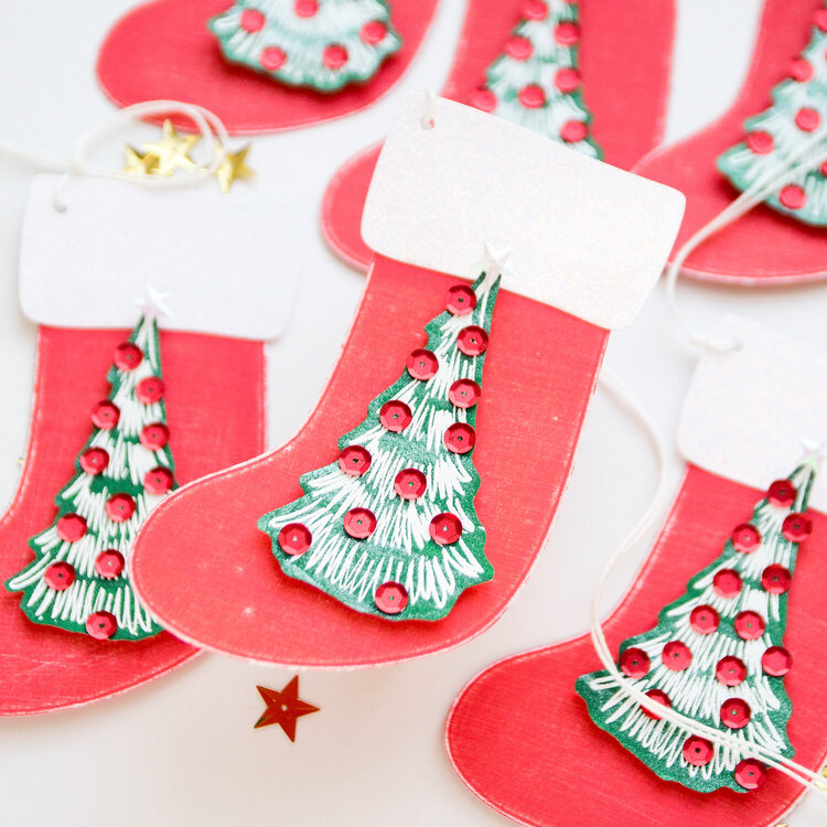 Christmas gift tags in fun shape