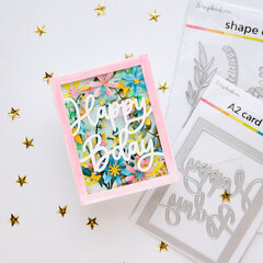 Birthday card with floral shaker