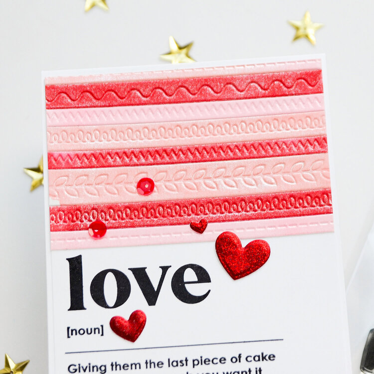 Stripy card &quot;Love&quot;