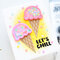 Card "Let's chill" with ice cream shakers