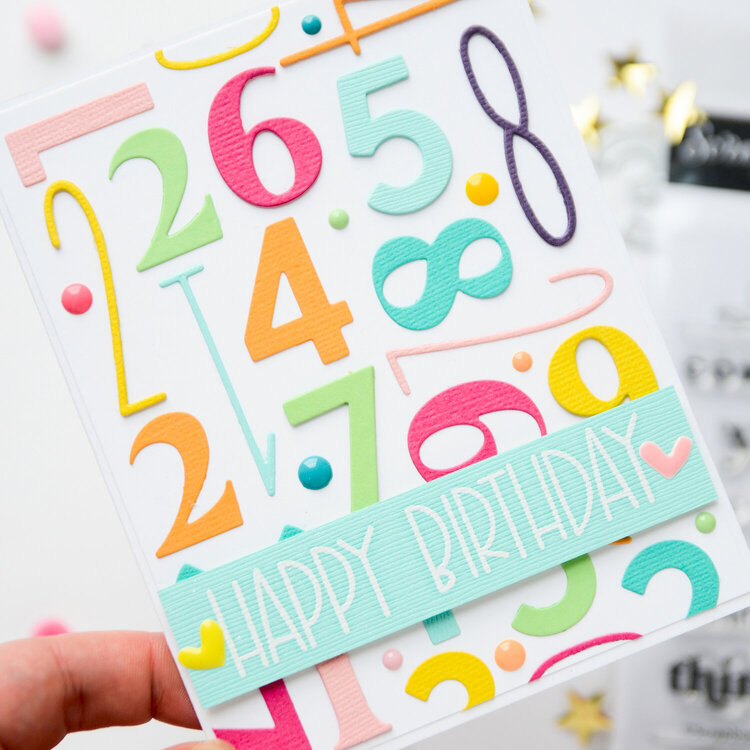 Card with numbers background