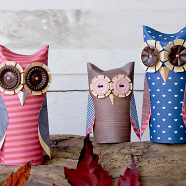 Paper Towel Roll Owls **Pink Paislee**