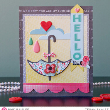 Hello card  **Pink Paislee**