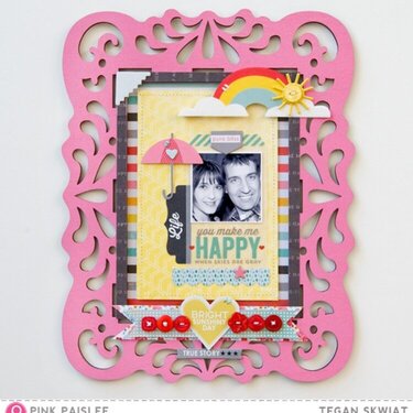 Happy Wall Hanging **Pink Paislee**