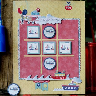 Tic Tac Toe board using Carta Bella Papers