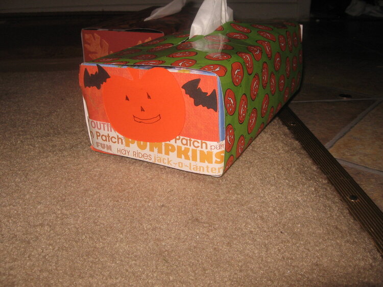 Pumpkins (fall) Altered kleenex box--After