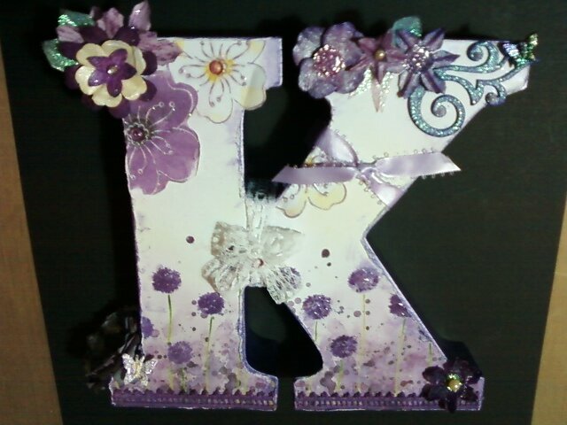 Altered wooden letter K