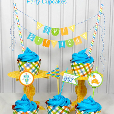 Birthday Boy Cupcake Display