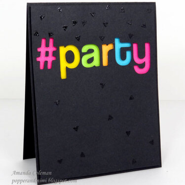 Neon #party Birthday Card