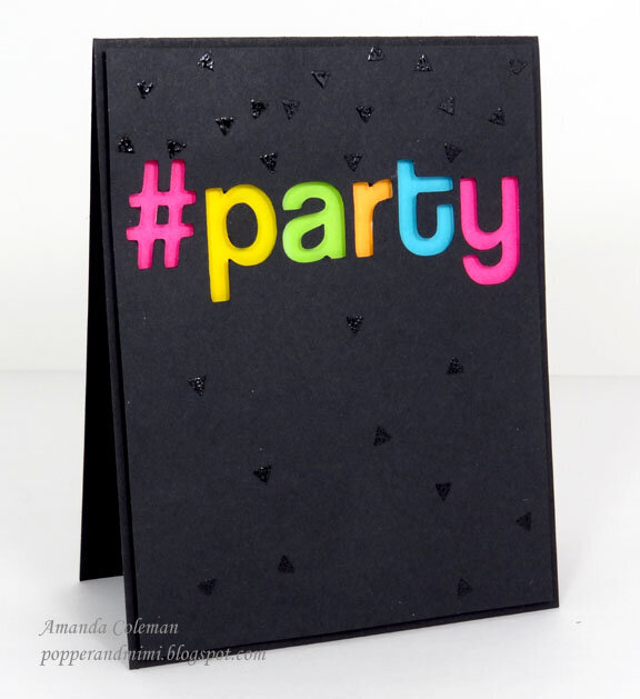 Neon #party Birthday Card