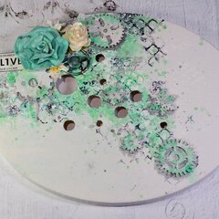 Mixed Media Altered Oval Canvas