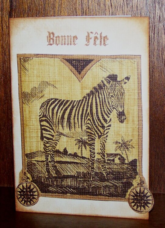Card with zebra