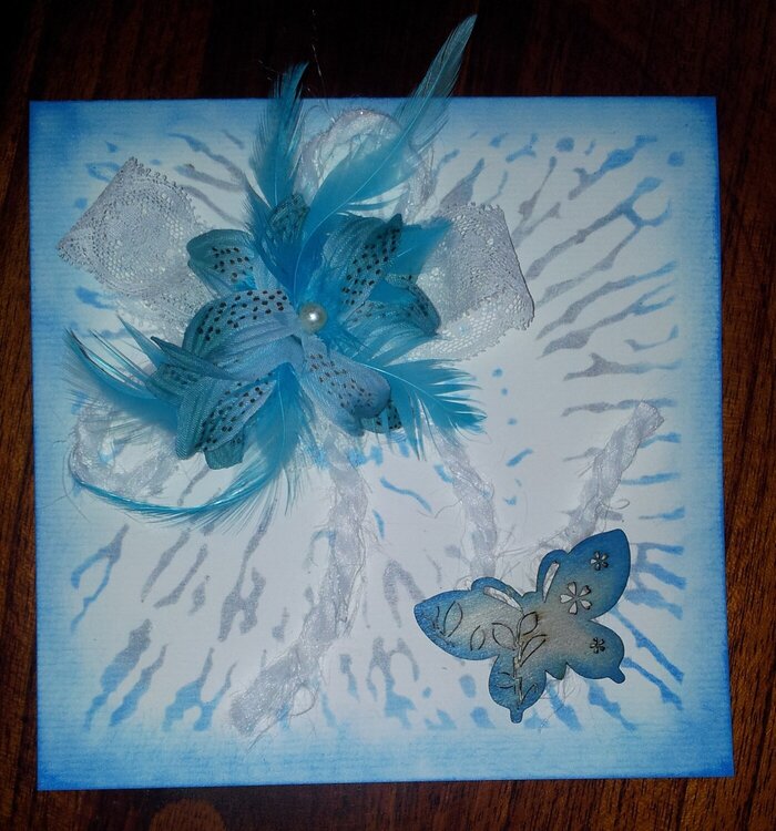 Card in blue and silver