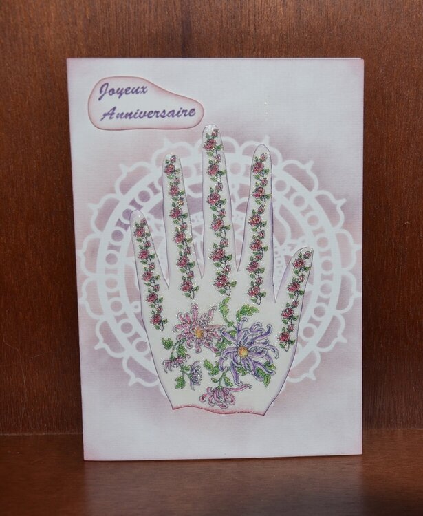 Card with hand tatoo