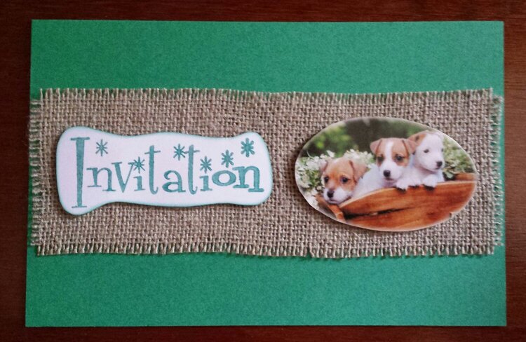 Invitations for young boy birthday - Boy and pups