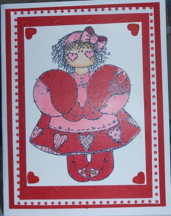red and pink valentine girl