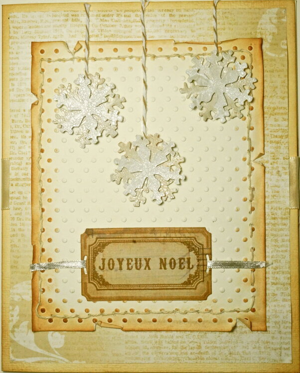 Vintage Christmas Card - Snowflakes