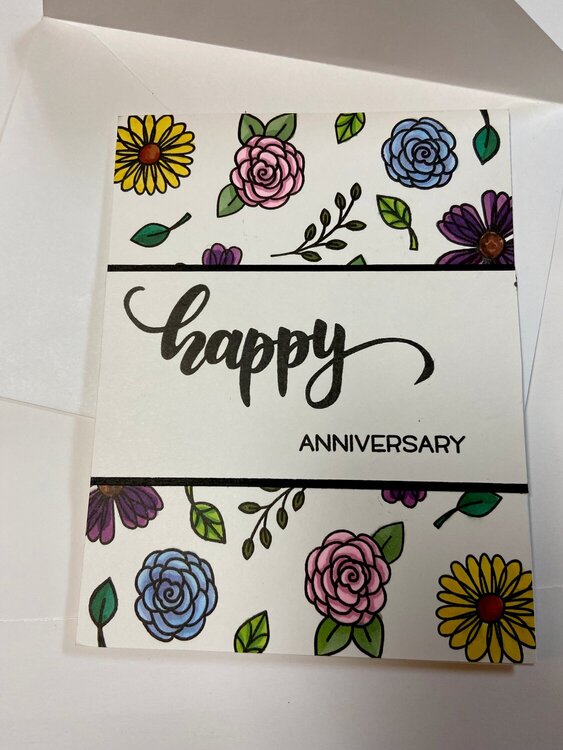 Floral Anniversary Card