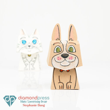 846319 DP Bobble Head Stamp & Die Favor Box Dog & Cat