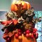 Fall mantel and pumpkin topiary 