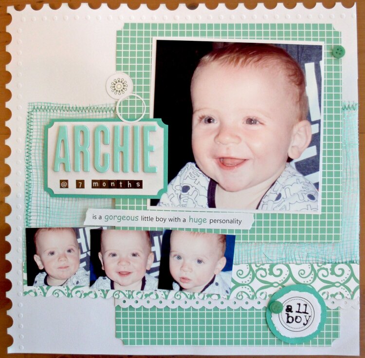 Archie@7months. Published in Scrapbooking Memories, 2011.