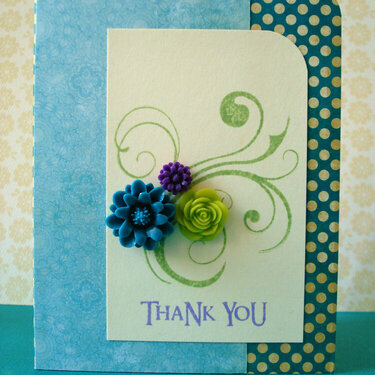 Resin Flower Thank You Card
