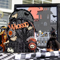 Wicked Halloween Scene with mini book, witch and background