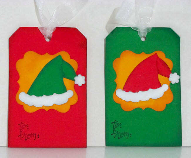 Santa &amp; elf hat tags