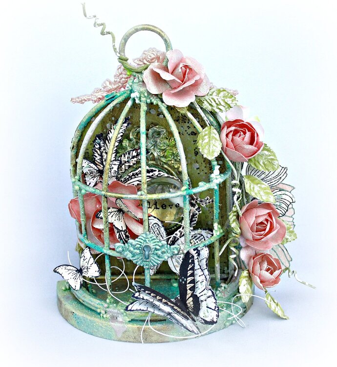 Mixed Media Romantic Bird Cage