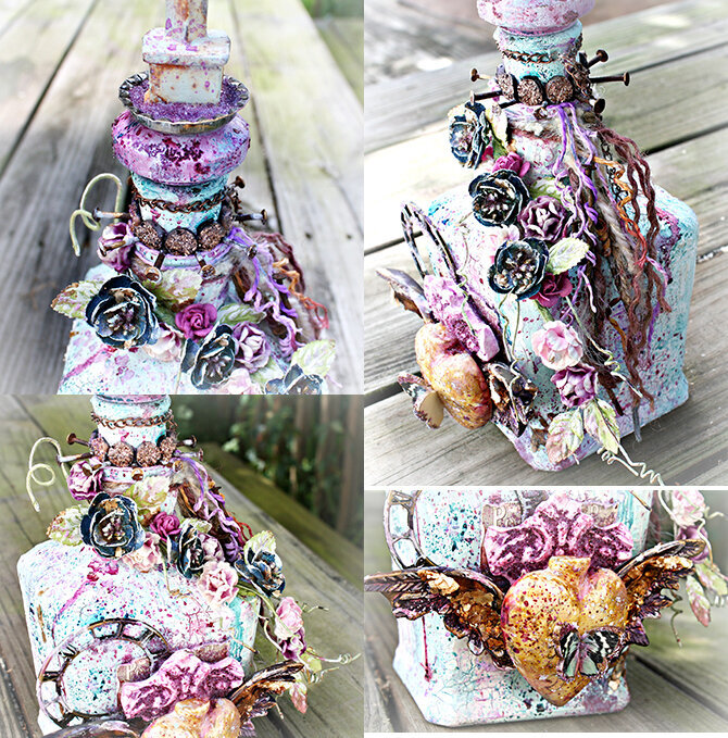Close ups of altered bottle for Prima