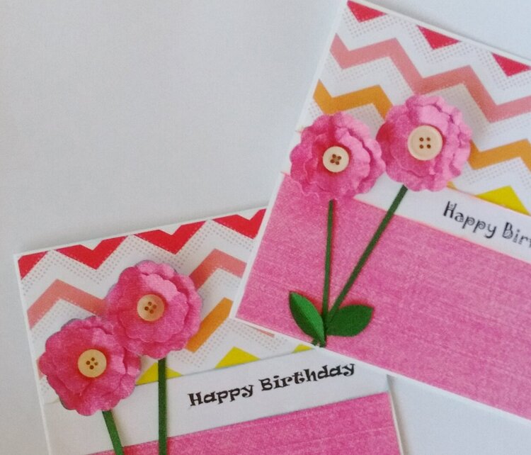 Pink Flower Cards