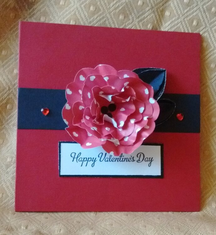 Red Flower &amp; Hearts Card