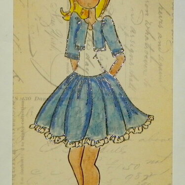 Prima - Julie Nutting - Cling Mounted Stamps - Mixed Media Doll - Four
