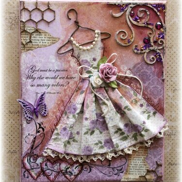 Vintage Dress canvas with tutorial