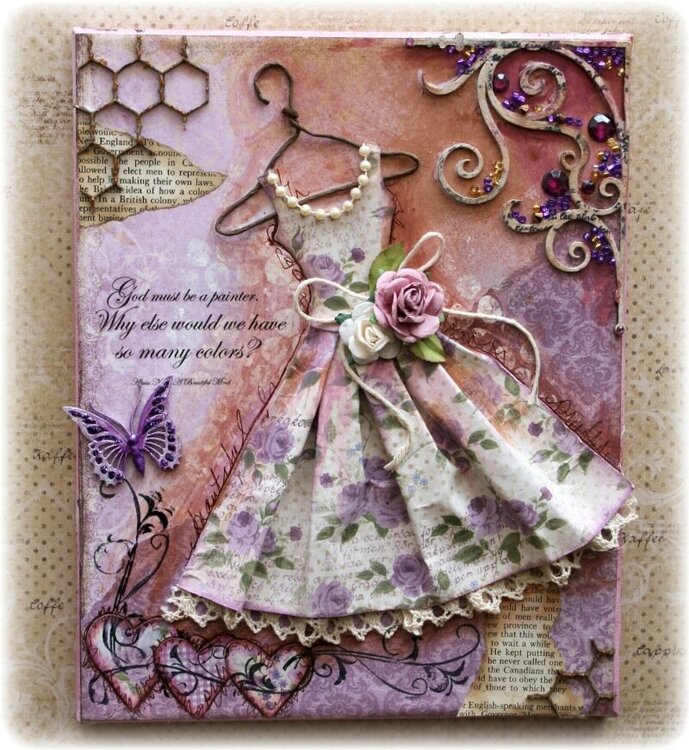 Vintage Dress canvas with tutorial